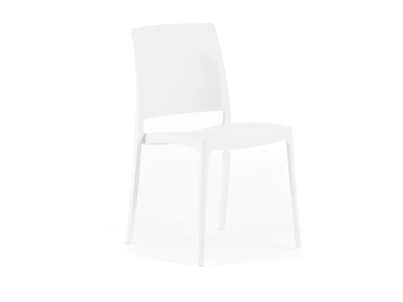 Lot de 4 chaises empilables en polypropylène renforcé de fibre de verre pour jardin ou intérieur, hydrofuges et résistantes, design moderne - MARIA - Blanc