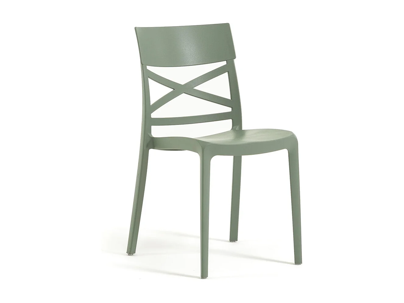 Lot de 6 chaises en polypropylène renforcé de fibre de verre empilables pour extérieur et jardin, bar, restaurant, cuisine design moderne - Martina - Vert sauge