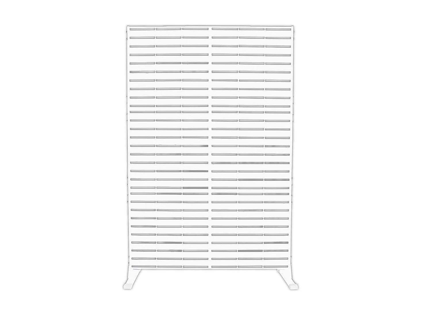 Panneau décoratif en métal, cloison séparatrice d’extérieur ou d’intérieur, panneau brise-vue, paravent en acier, design moderne - Blanc/Lignes