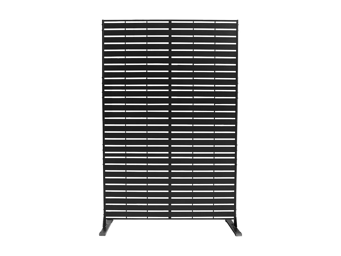 Panneau décoratif en métal, cloison séparatrice d’extérieur ou d’intérieur, panneau brise-vue, paravent en acier, design moderne - Noir/Lignes