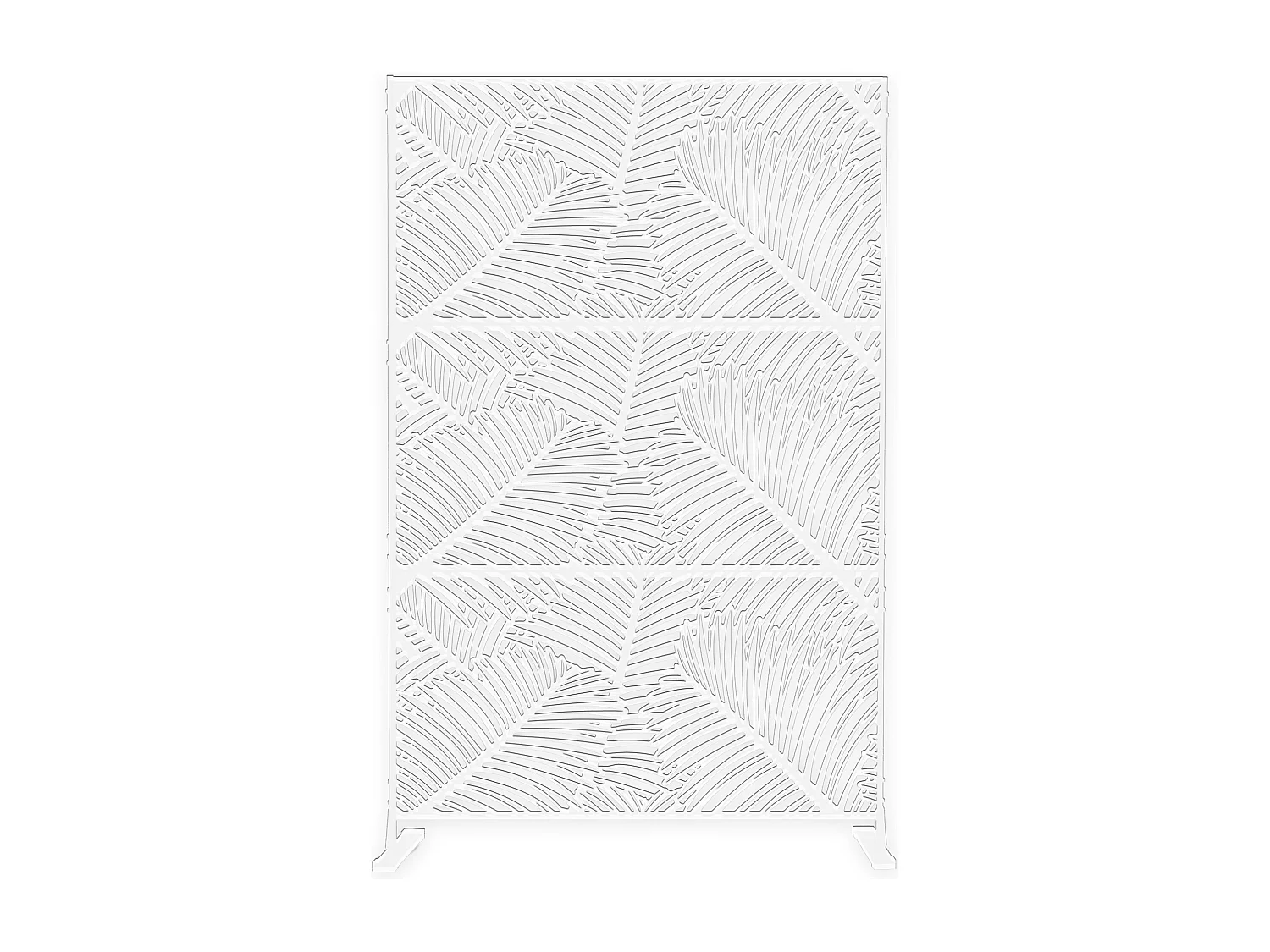 Panneau décoratif en métal,cloison séparatrice d’extérieur ou d’intérieur,panneau brise-vue,paravent en acier,design moderne-Blanc/Feuilles de palmier