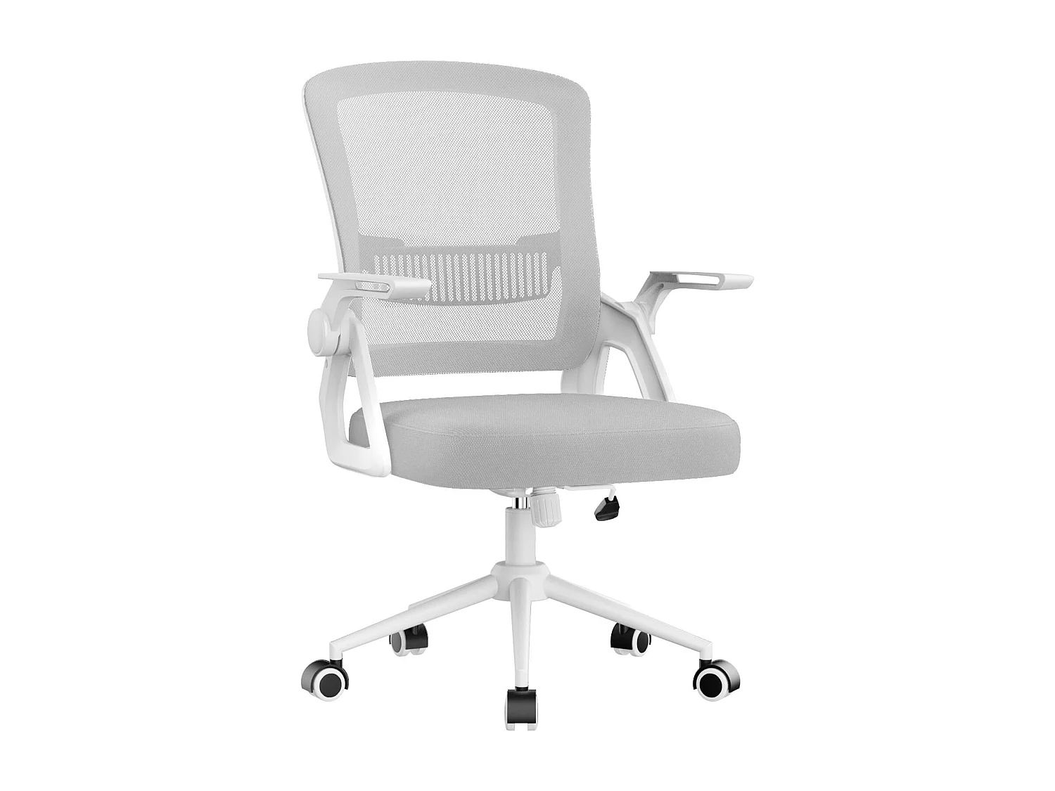 Fauteuil de bureau pivotant avec accoudoirs relevables à 90° et soutien lombaire, pour la maison ou le bureau