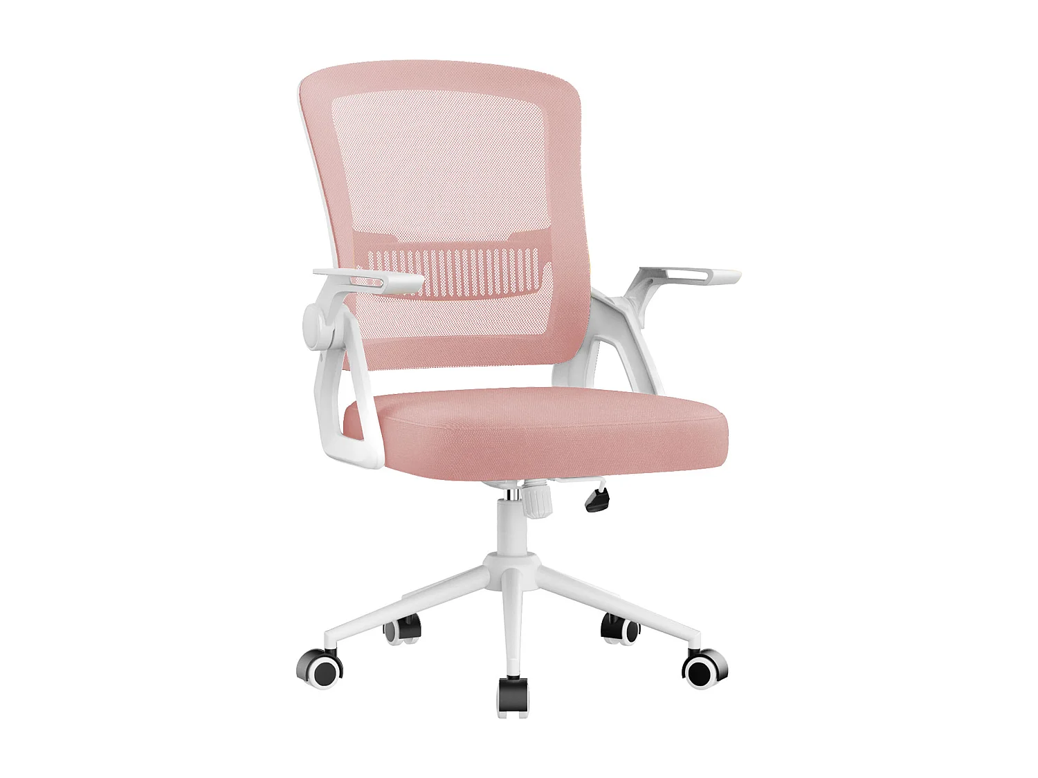 Fauteuil de bureau pivotant avec accoudoirs relevables à 90° et soutien lombaire, pour la maison ou le bureau