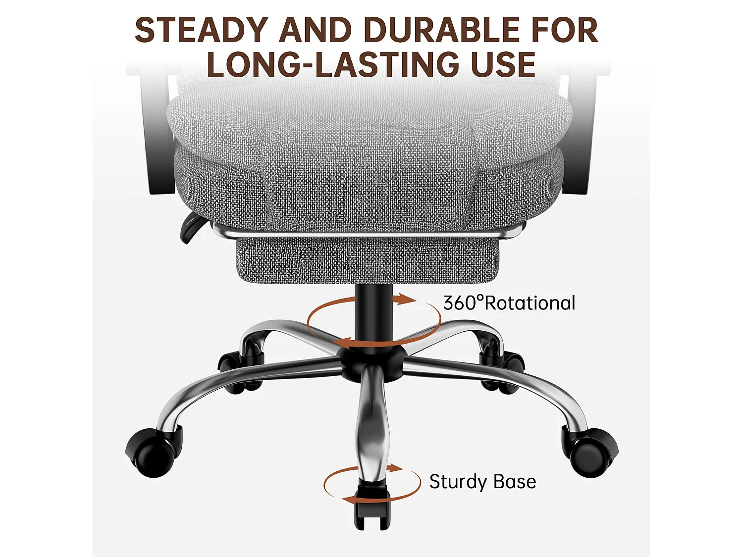 Fauteuil de bureau ergonomique à dossier haut, fauteuil de direction réglable en cuir synthétique avec fonction d'inclinaison