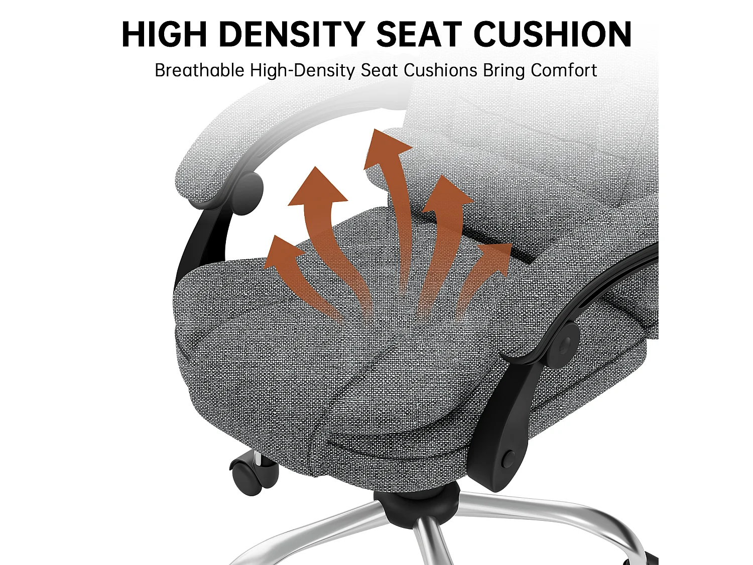 Fauteuil de bureau pivotant moderne à hauteur réglable avec large assise rembourrée