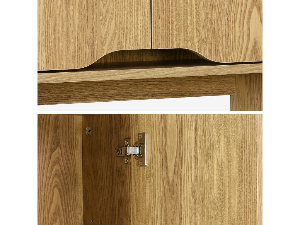 Mueble de baño/estantería vintage decorado en madera efecto fresno