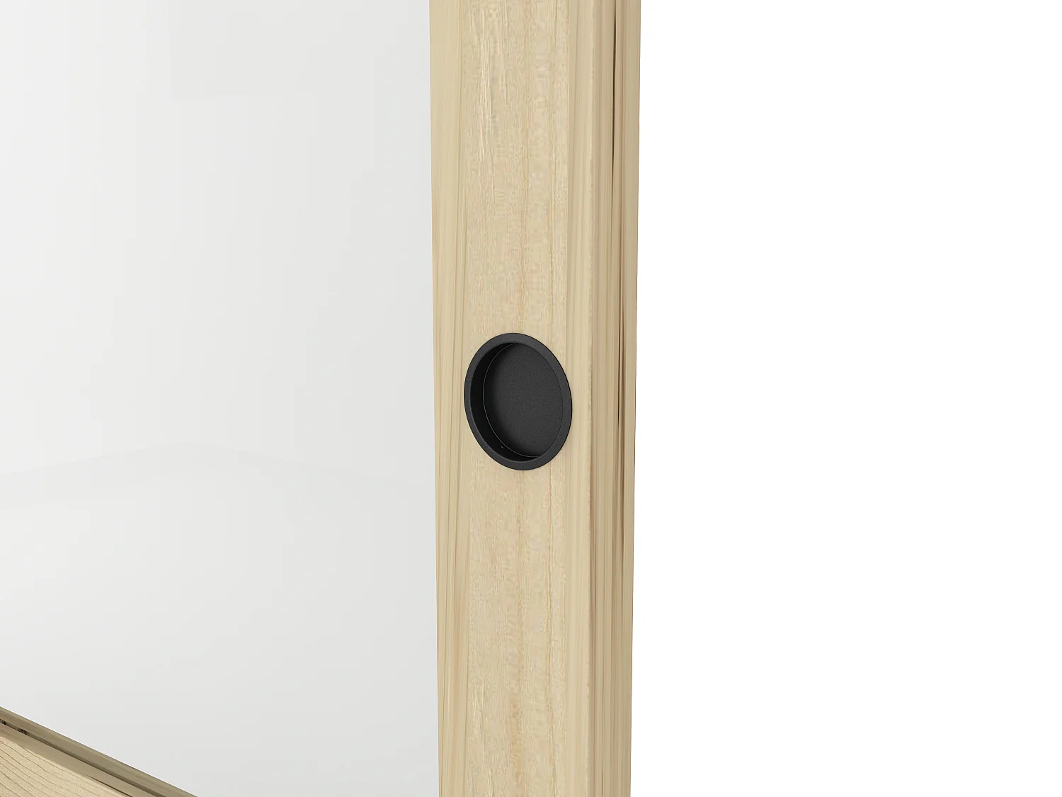Schuifdeur met inbouwsysteem in hout en gehard gematteerd glas - 3 ramen - H 205 x B 63 cm - II - ACOSTA