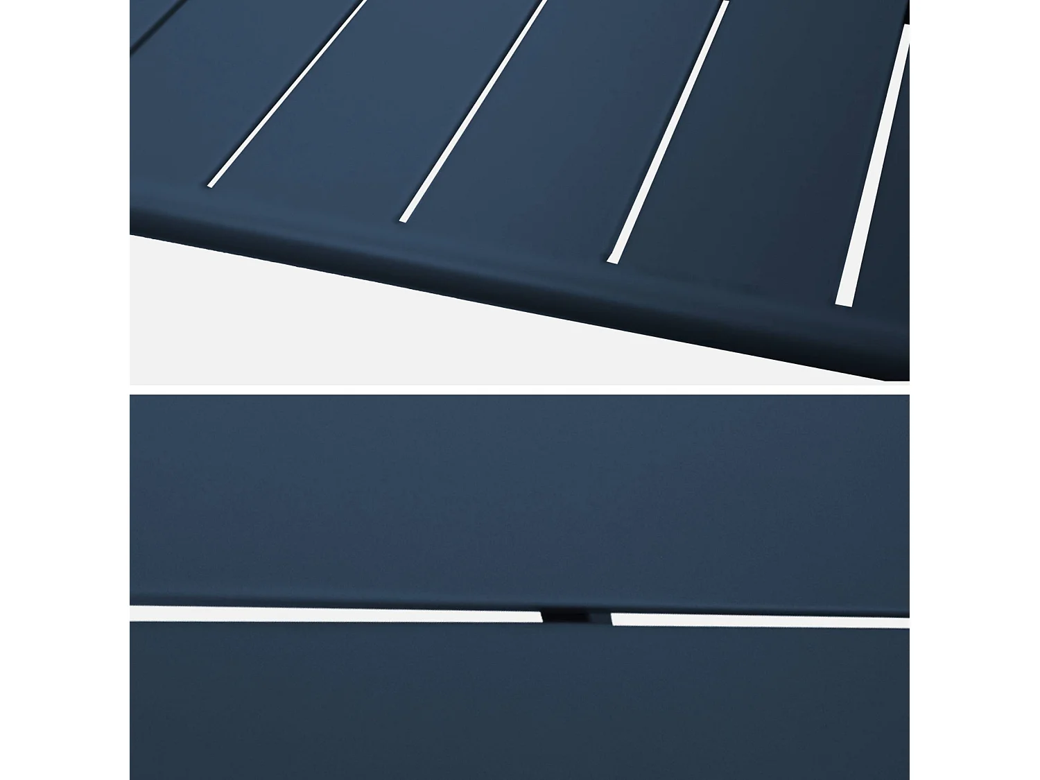 Mesa alta de jardín bistró de acero, 4 plazas, 120cm azul marino
