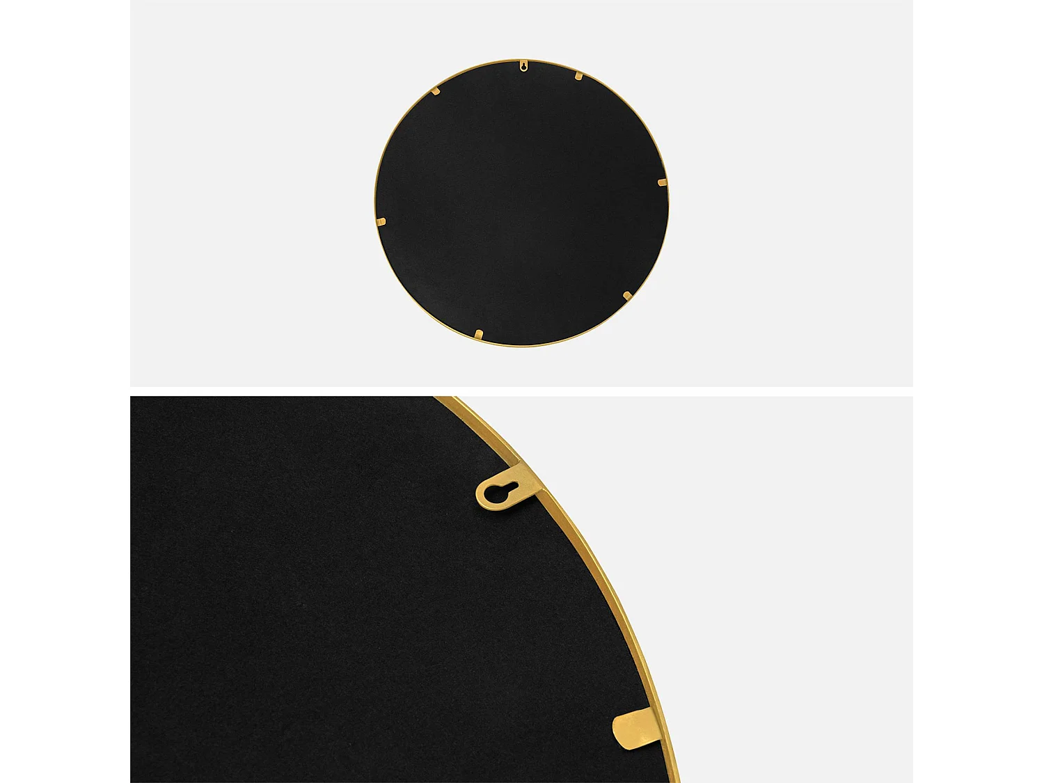 Espejo redondo de metal decorativo de pared, 60cm oro