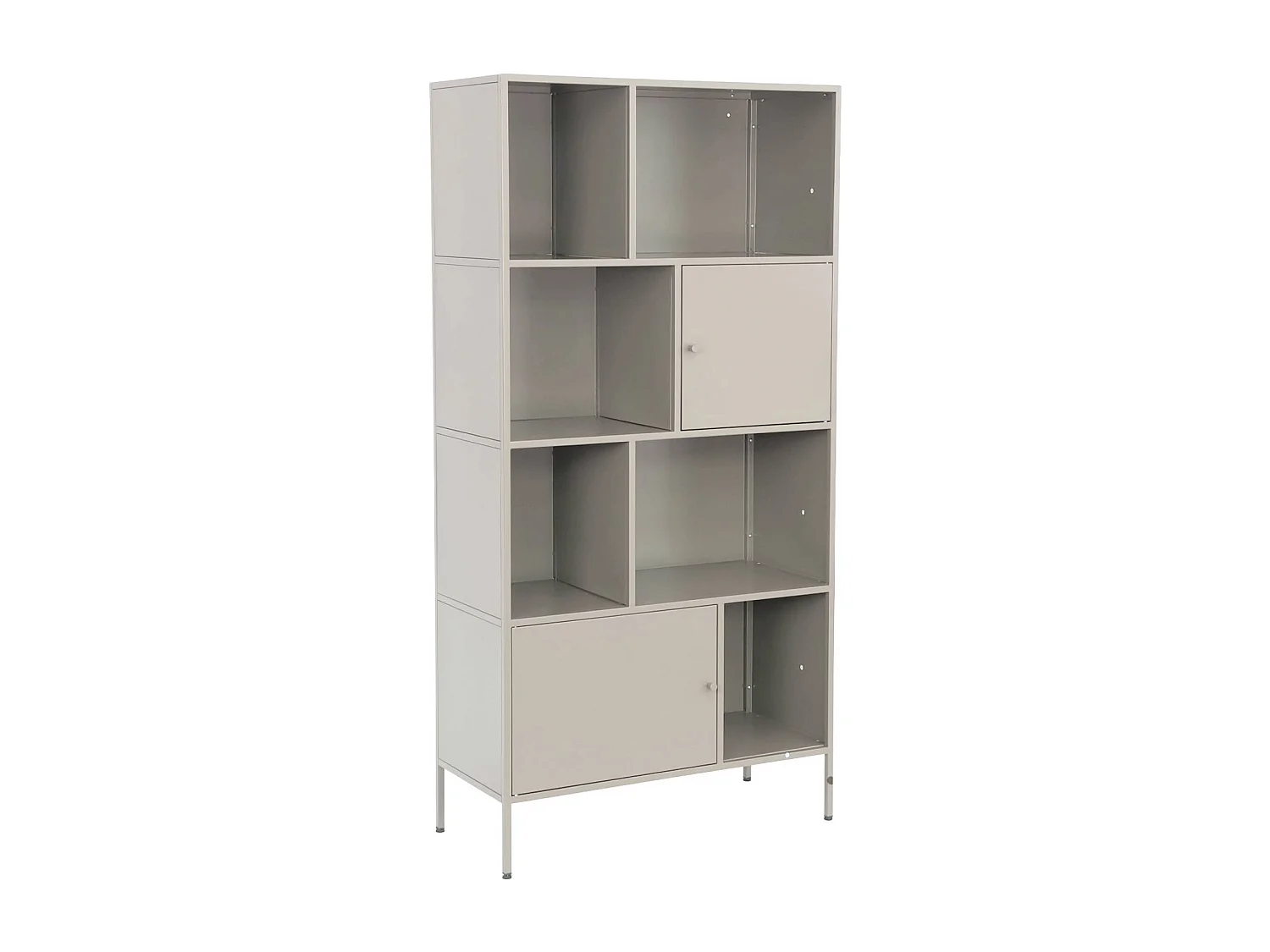 Buffet. meuble de rangement industriel métal crème 8 compartiments. L 80 x P 35 x H 160.5cm - Oklahoma