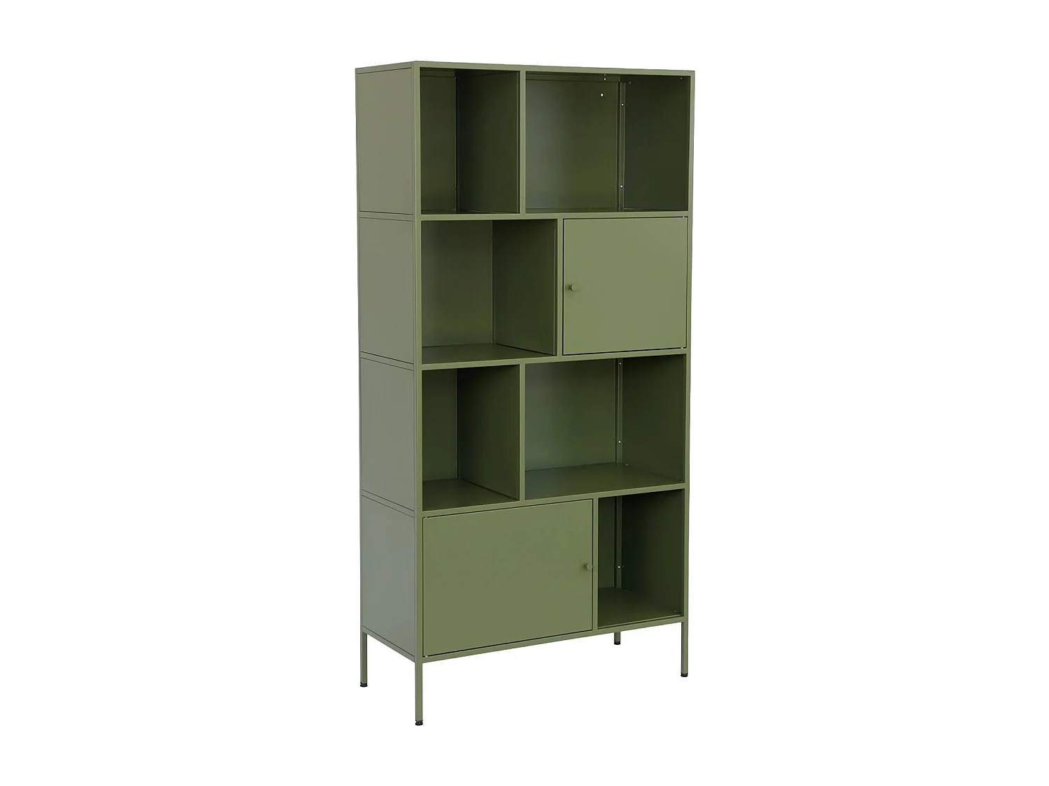 Buffet. meuble de rangement industriel métal vert 8 compartiments. L 80 x P 35 x H 160.5cm - Oklahoma