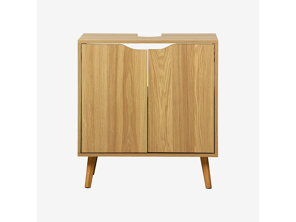 Meuble sous lavabo vintage décor bois frêne 65 x 40 x H 70 cm - Nepal
