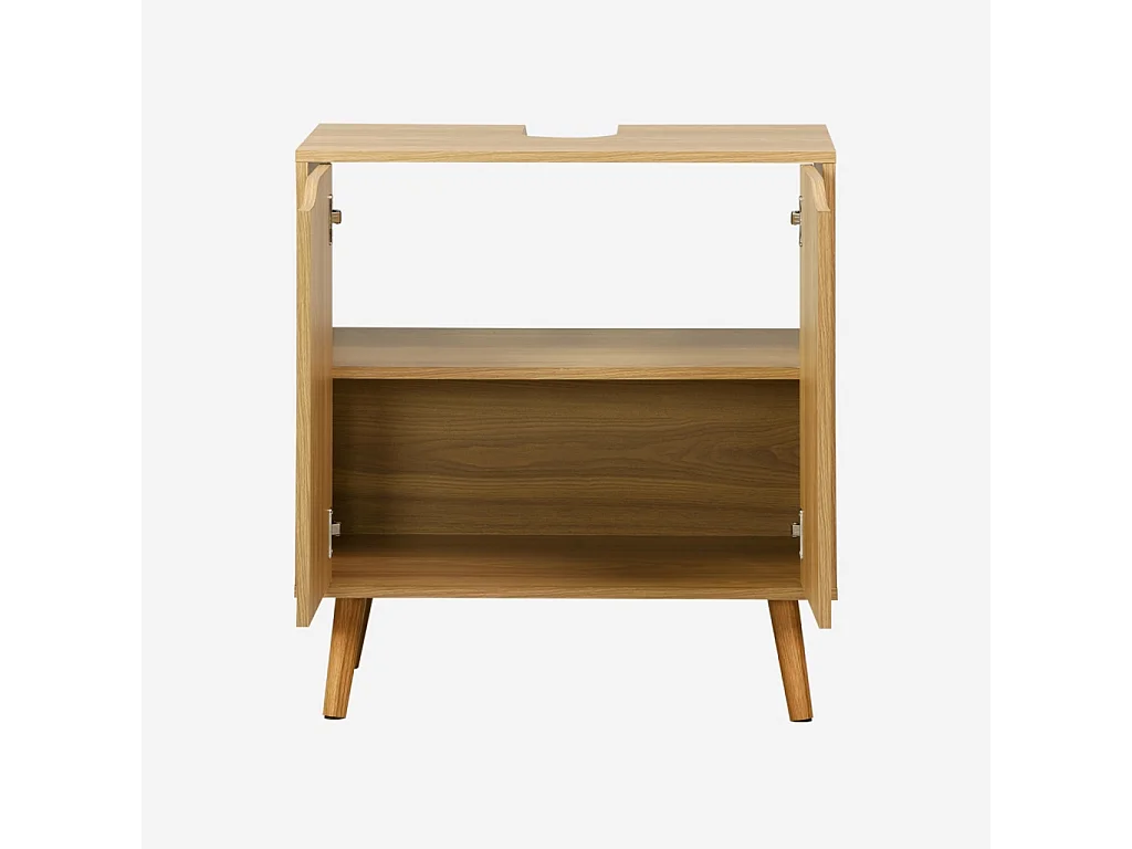 Meuble sous lavabo vintage décor bois frêne 65 x 40 x H 70 cm - Nepal