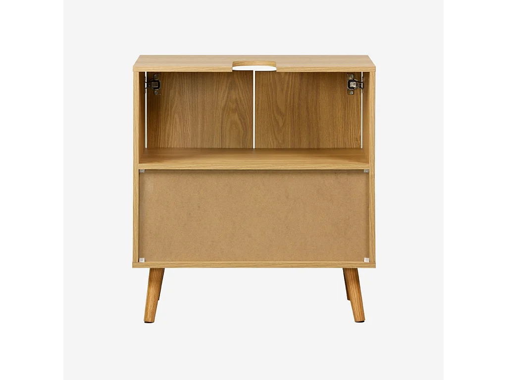 Meuble sous lavabo vintage décor bois frêne 65 x 40 x H 70 cm - Nepal