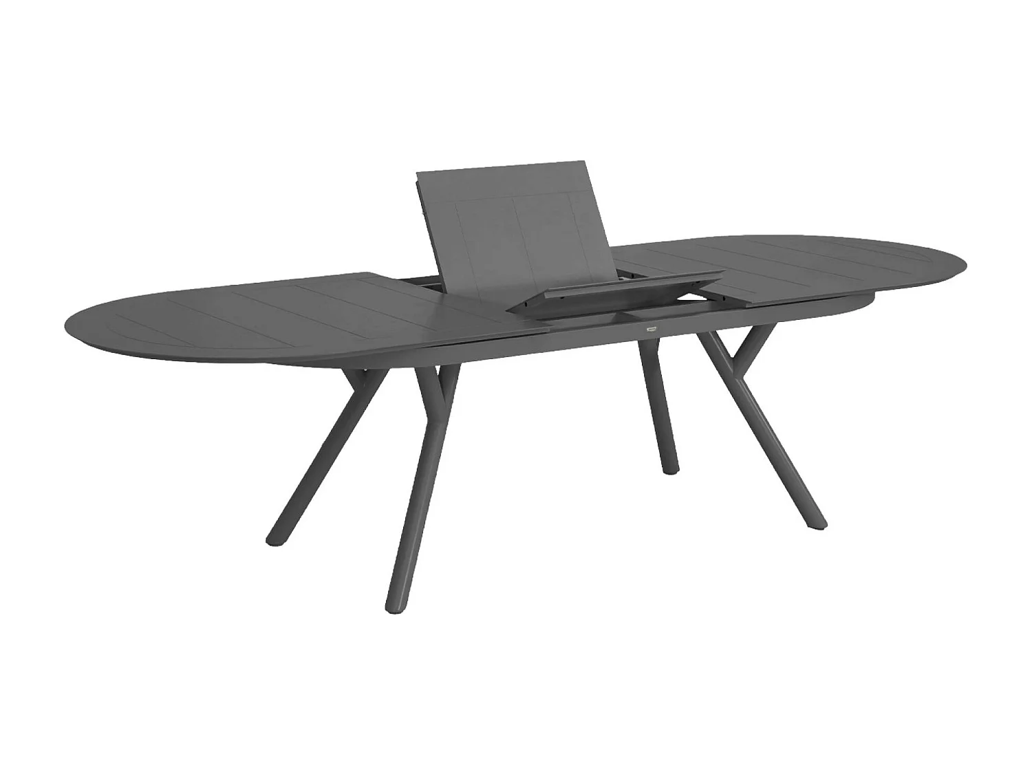 Table de jardin ovale extensible aluminium 10 places anthracite - Metora