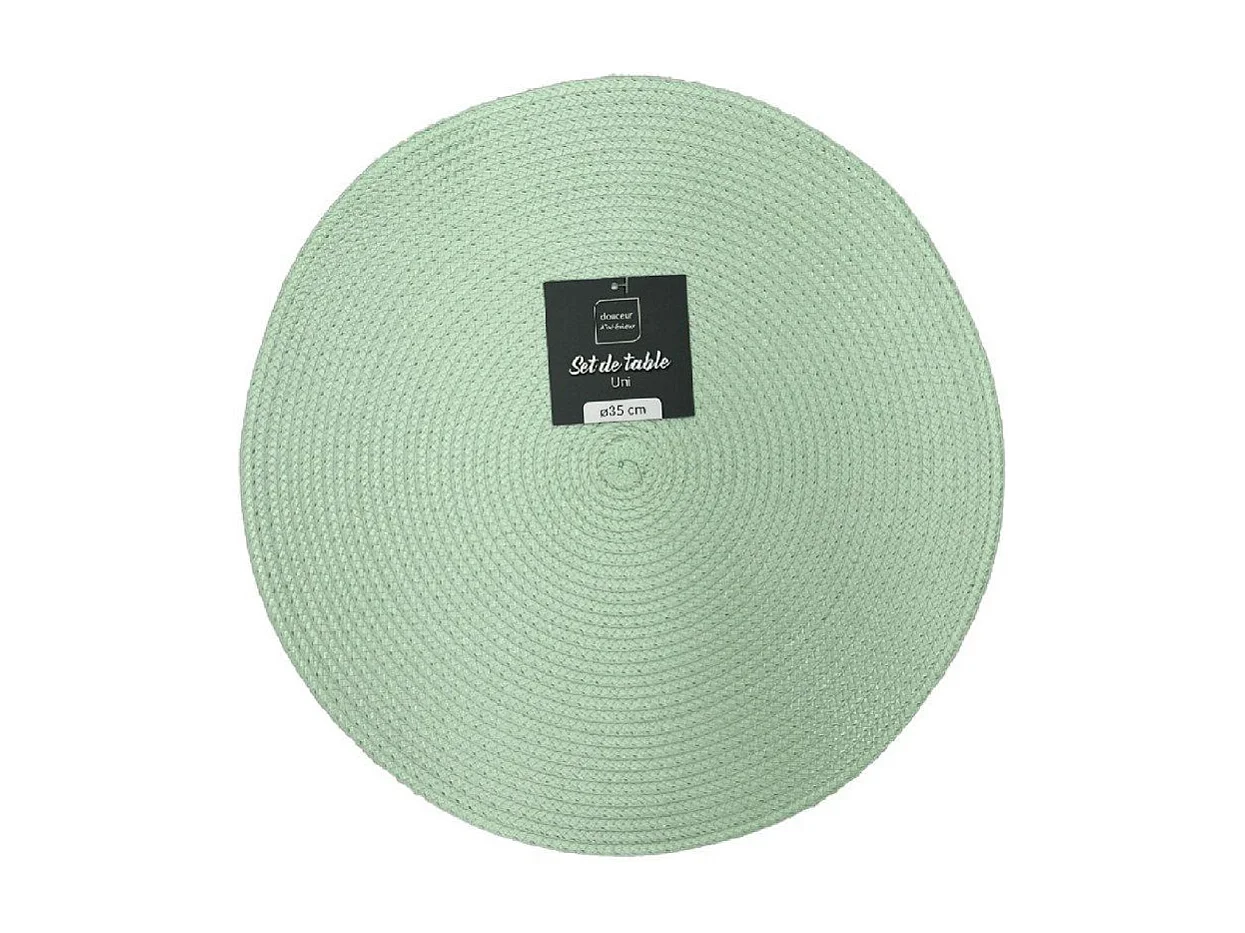 Set de Table Uni "Zebulon" 35cm Vert Opale