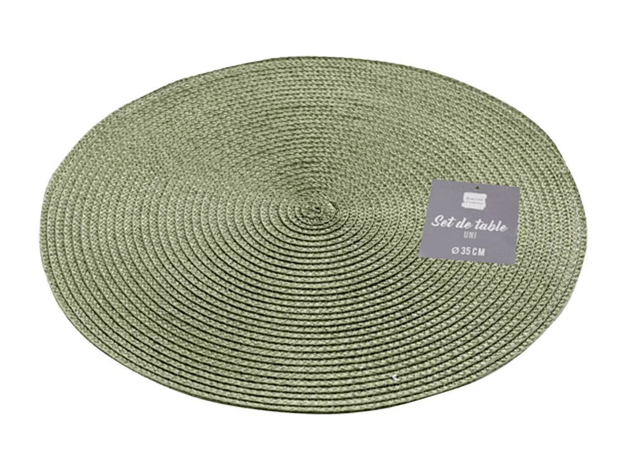 Set de Table Uni "Zebulon" 35cm Vert Kaki