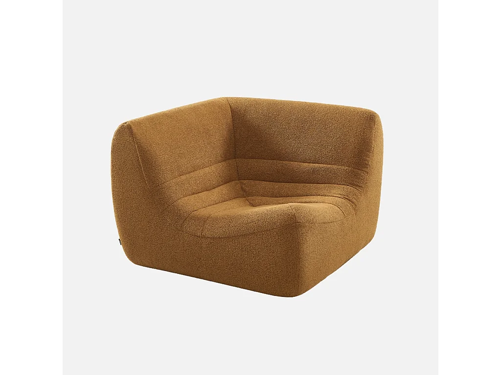 Sofá esquinero modular con reposapiés de borreguito texturizada, 7