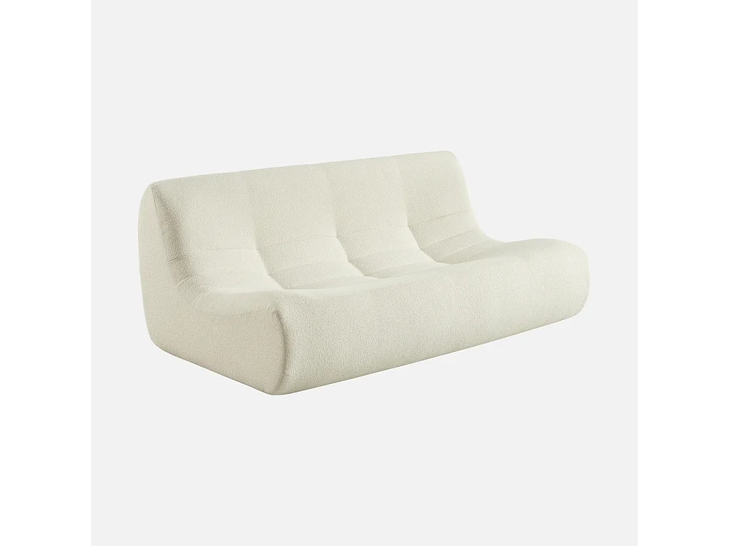 Sofá esquinero modular con reposapiés de borreguito texturizada, 7