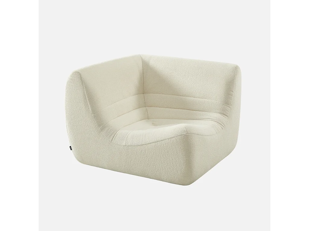 Sofá esquinero modular con reposapiés de borreguito texturizada, 7