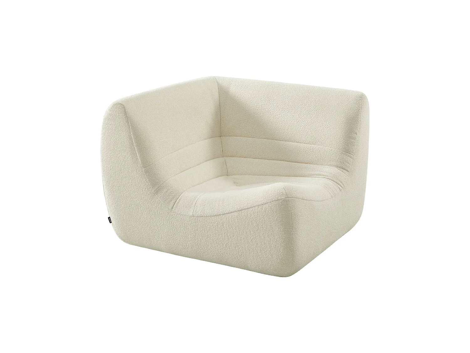 Sofá esquinero modular con reposapiés de borreguito texturizada, 7