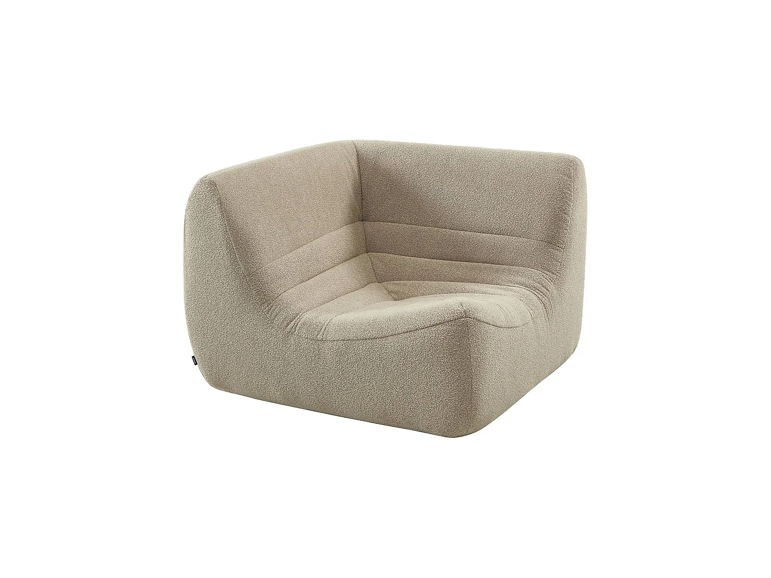 Sofá esquinero modular con reposapiés de borreguito texturizada, 7