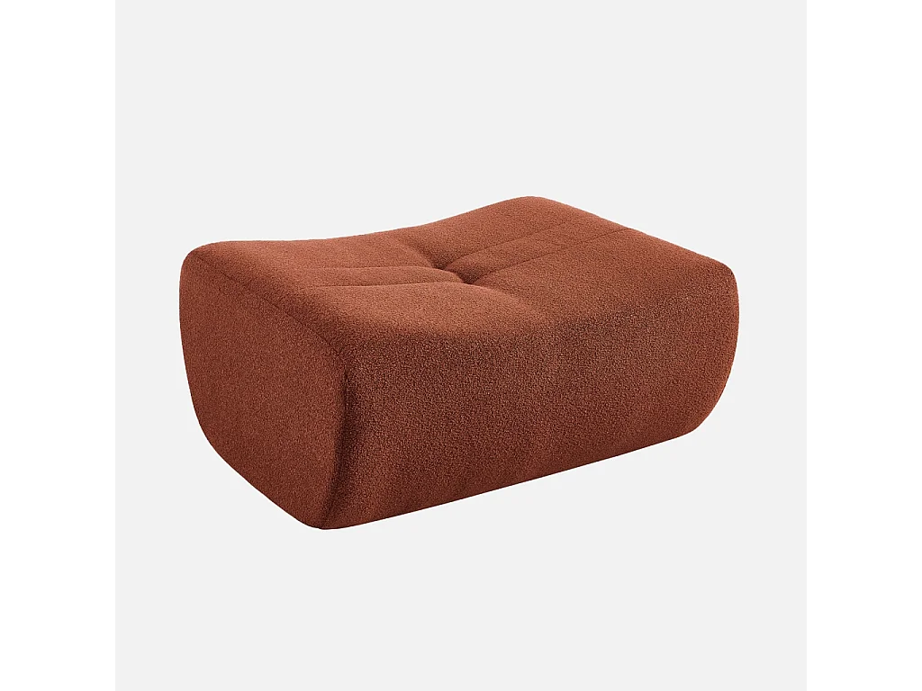 Sofá esquinero modular con reposapiés de borreguito texturizada, 7