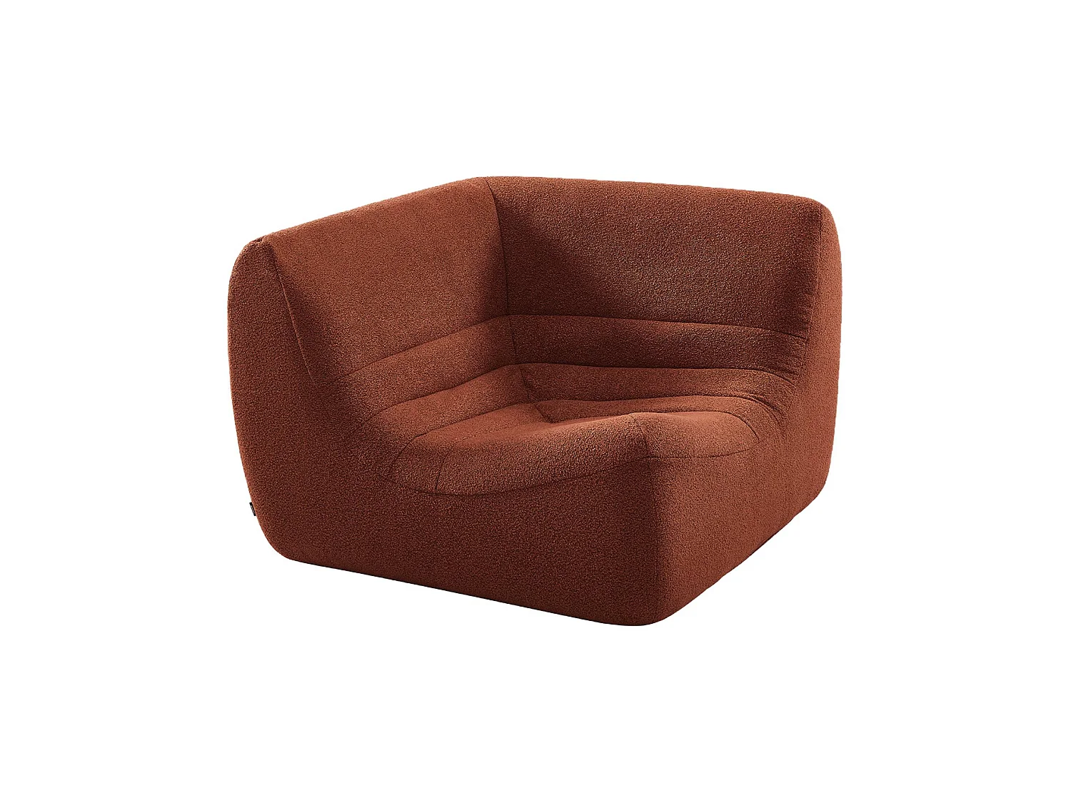 Sofá esquinero modular con reposapiés de borreguito texturizada, 7