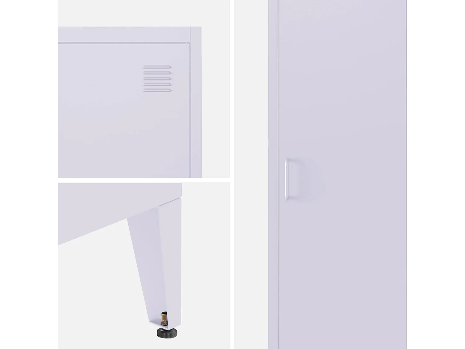 Armoire chambre en acier lilas 4 espaces de rangement. casier