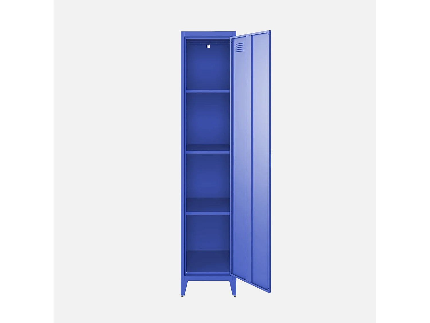 Armoire chambre en acier bleu 4 espaces de rangement. casier