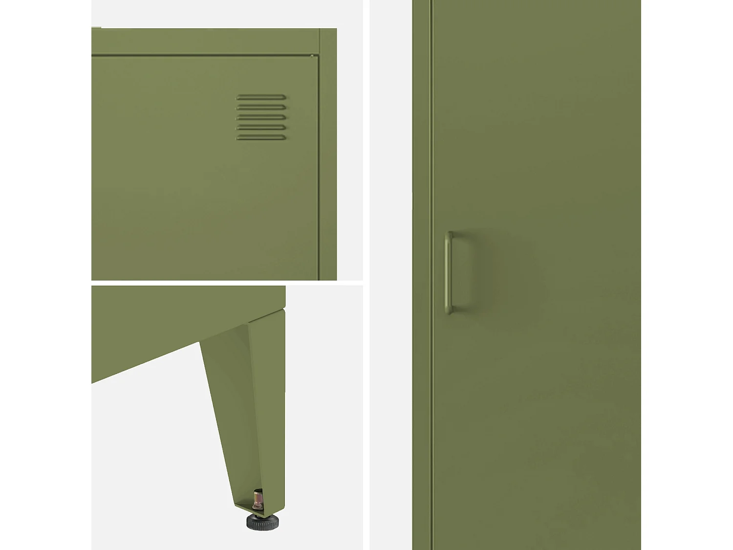 Armario dormitorio industrial con 4 espacios de almacenamiento verde