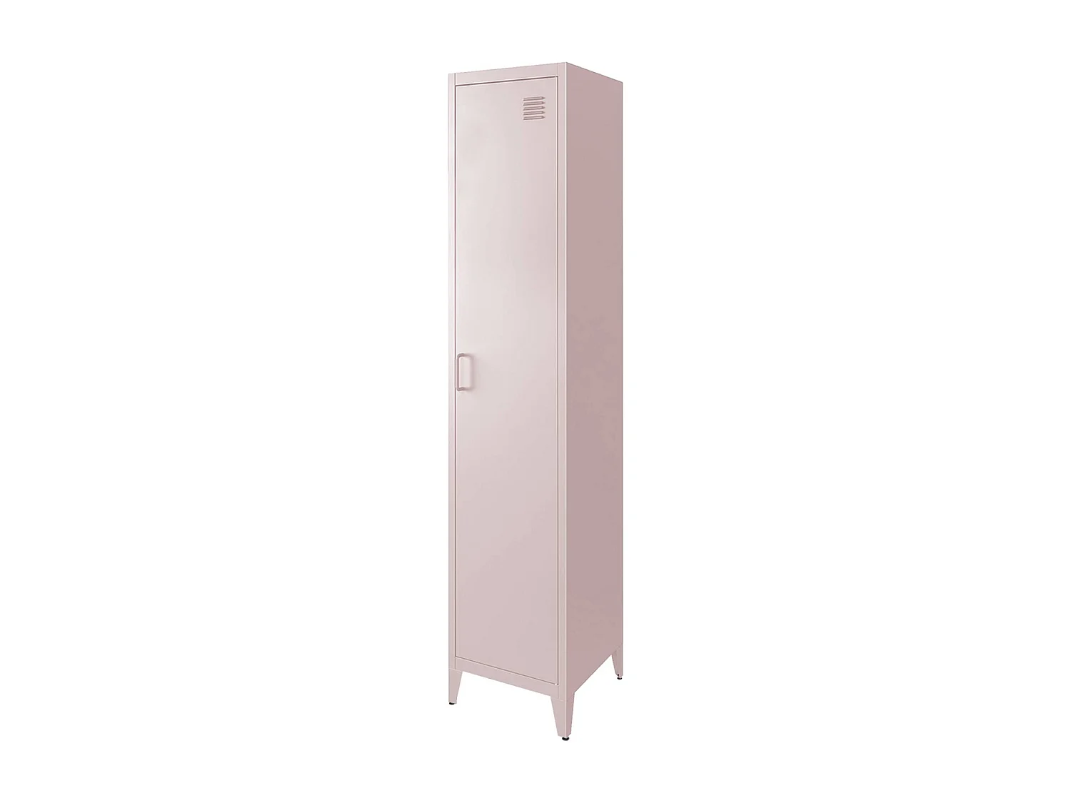 Armoire chambre en acier rose. 4 espaces de rangement. casier