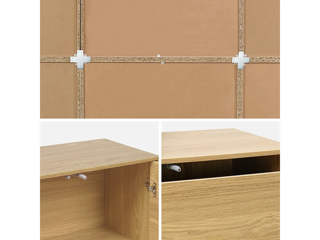 Kit étagère. bibliothèque décor bois chêne 9 éléments 100% modulable L 210 x P 35 x H 210cm - Kompo