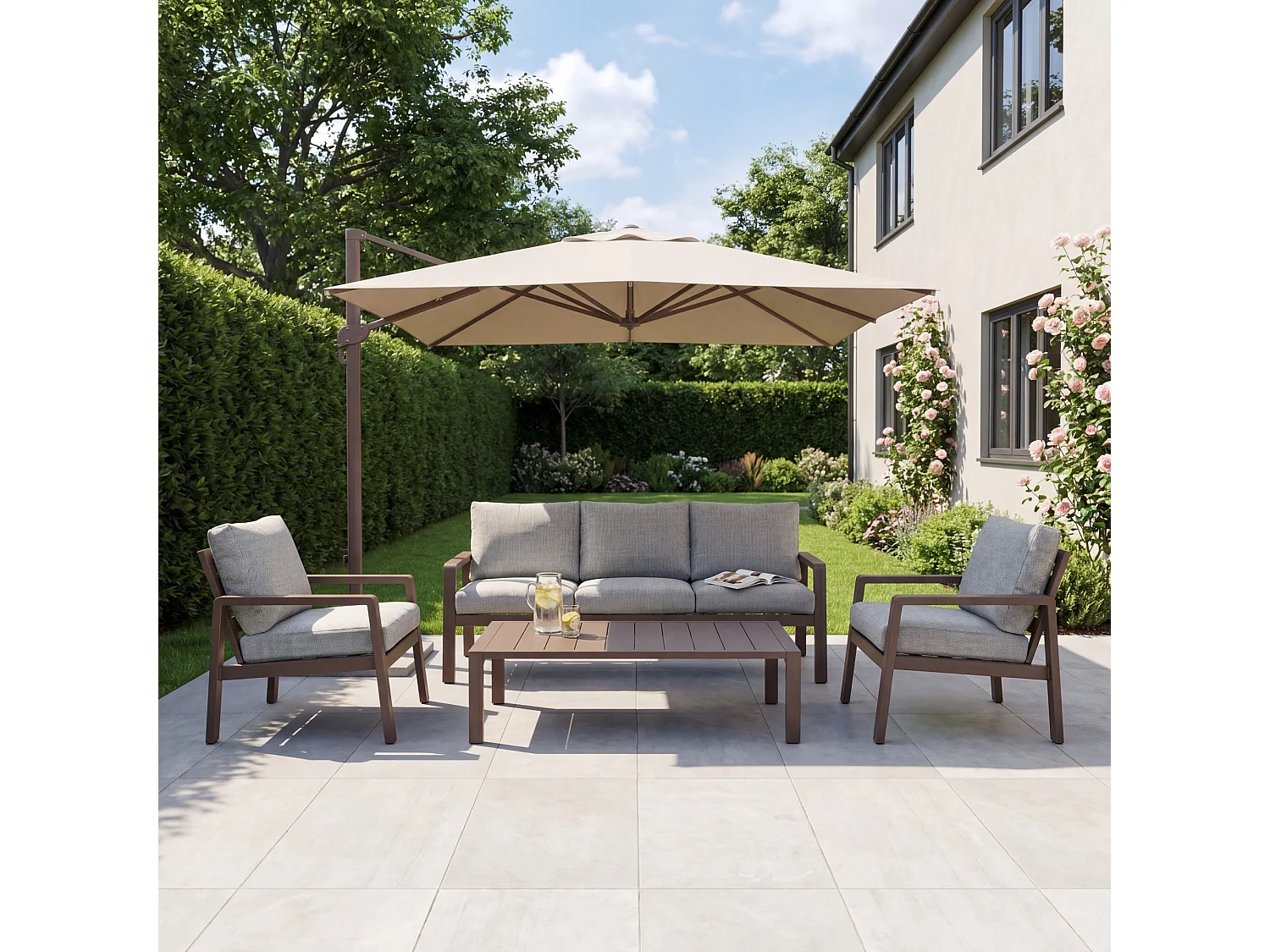 Lesina 4 Seat Outdoor Patio Conversation Set
