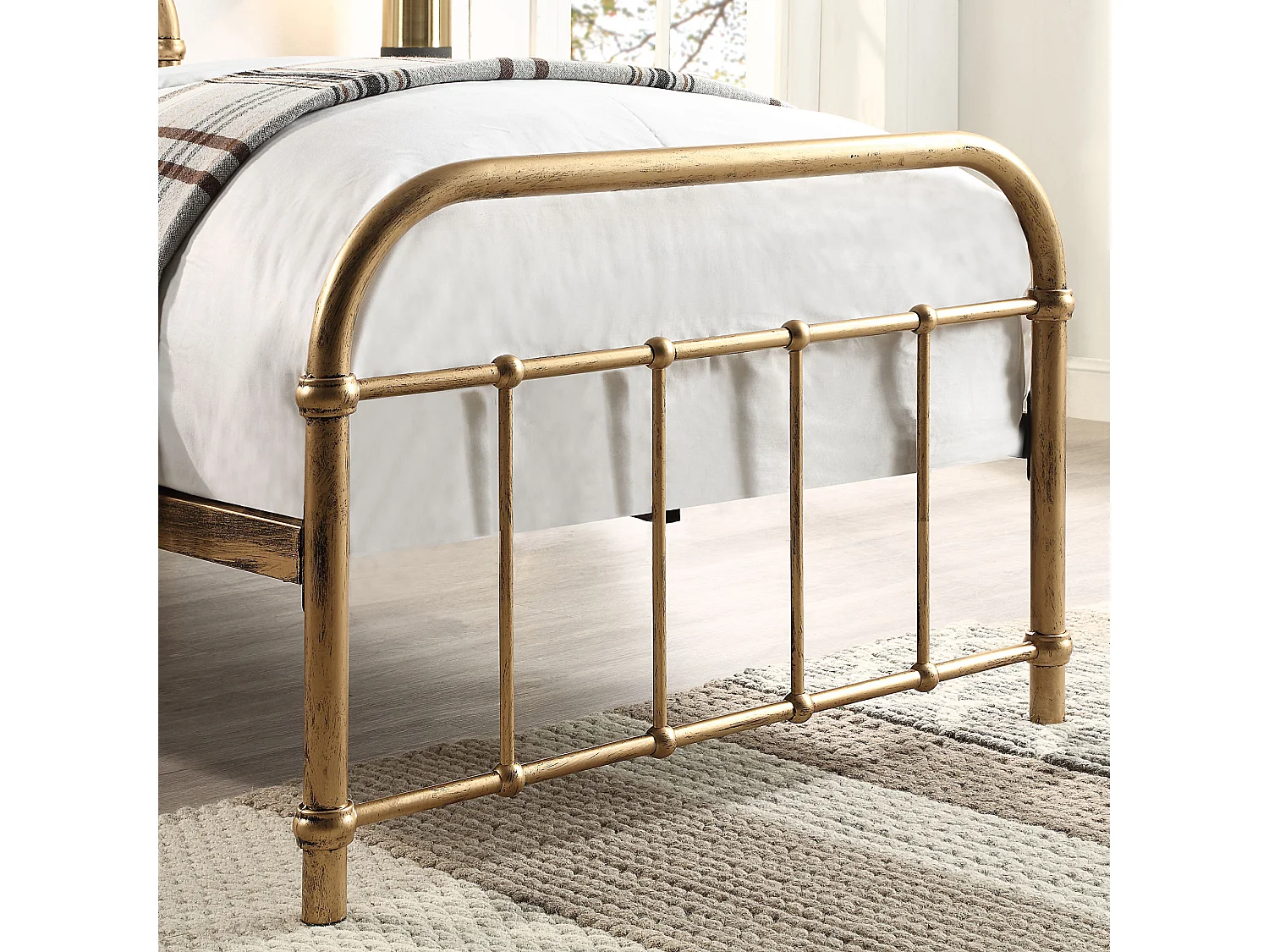 Tewin Vintage Hospital Style Metal Bed Frame w 20cm Deep Pocket Comfort Foam Mattress
