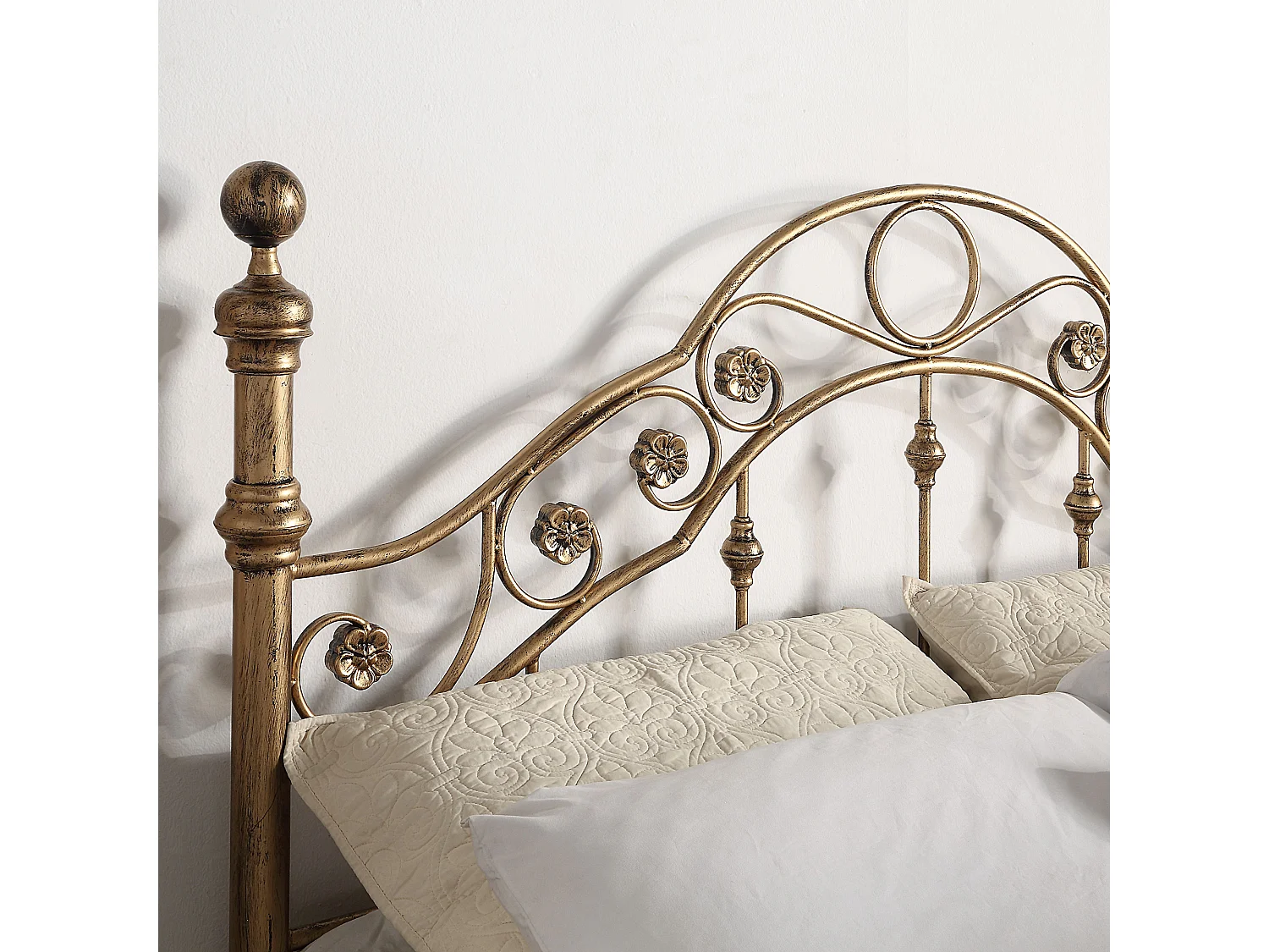 Letchworth Vintage Victorian Style Antique Metal Bed Frame w 25cm Deep Pocket Memory Foam Mattress