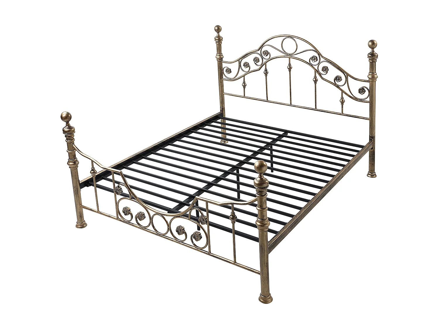 Letchworth Vintage Victorian Style Antique Metal Bed Frame w 25cm Deep Pocket Memory Foam Mattress