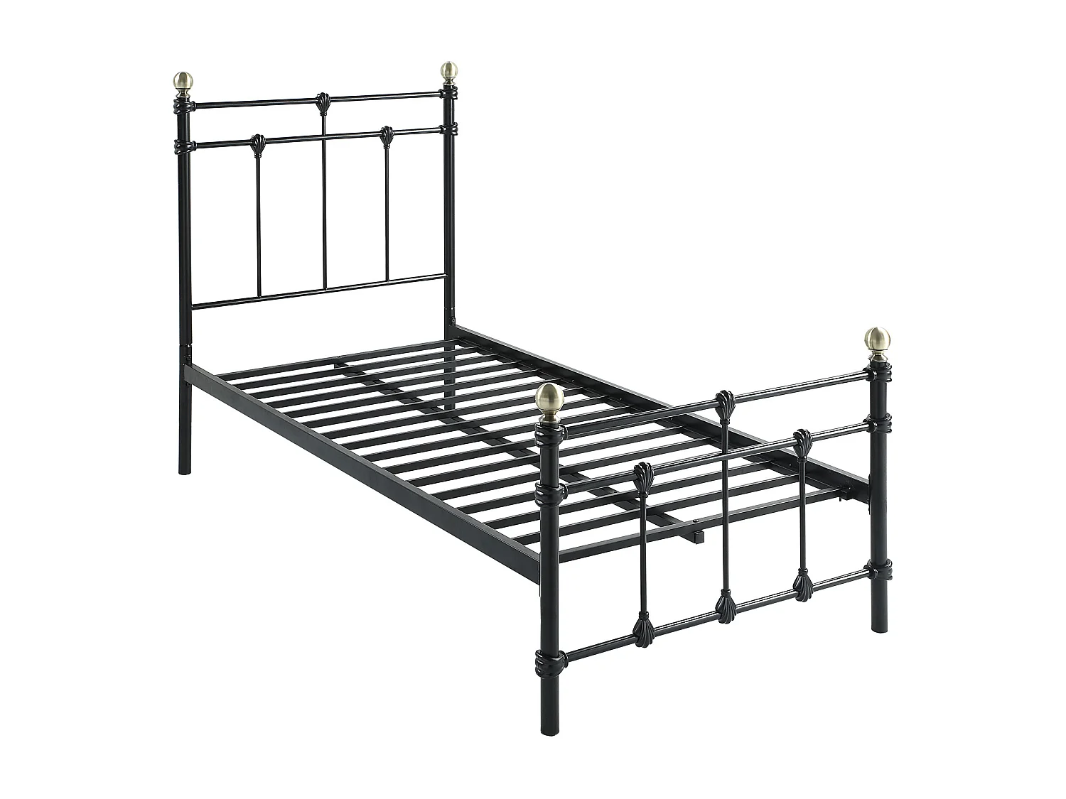 Bayford Traditional Vintage Style Metal Bed Frame w 25cm Deep Pocket Memory Foam Mattress