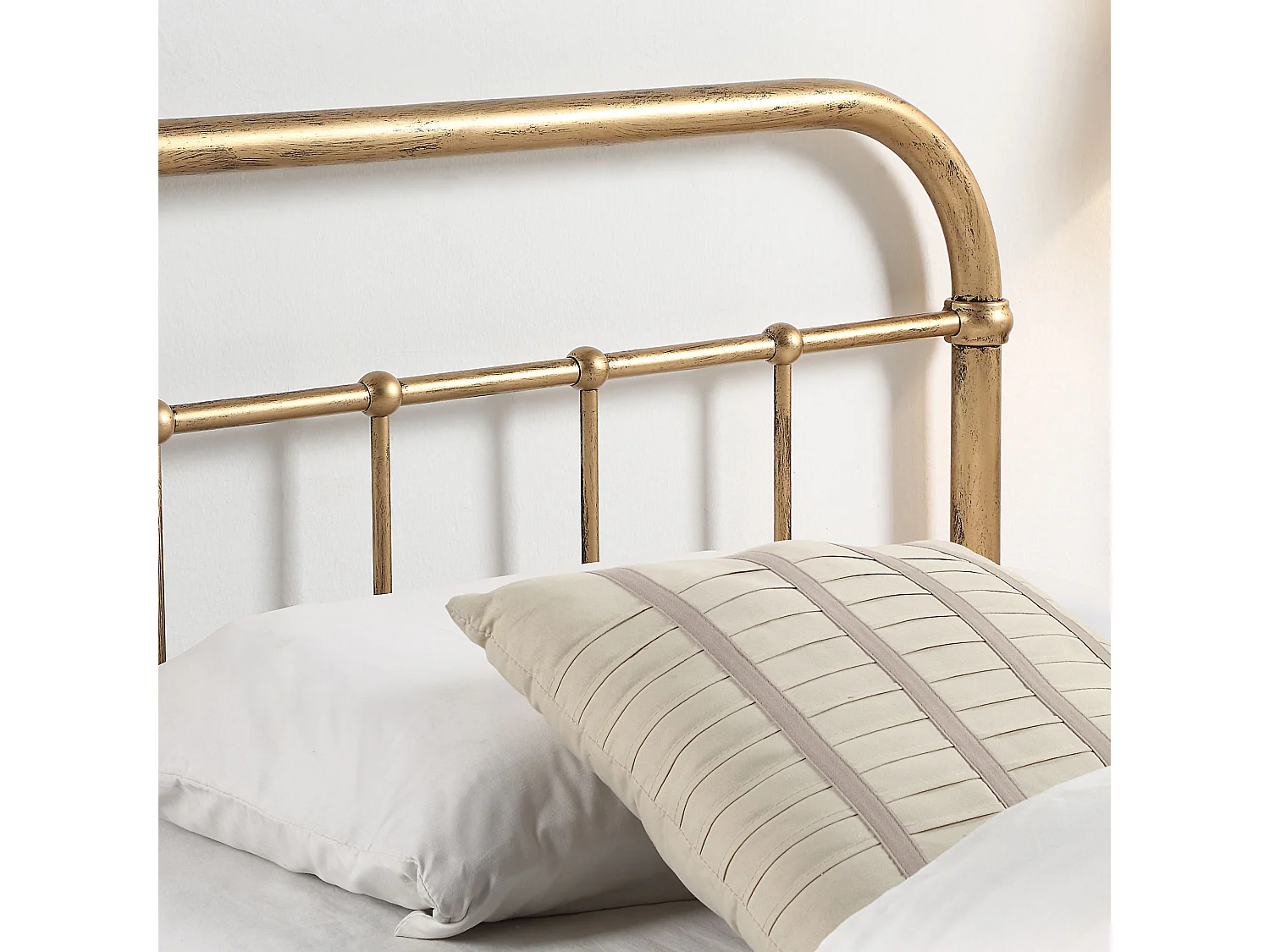 Tewin Vintage Hospital Style Metal Bed Frame w 15cm Comfort Foam Mattress