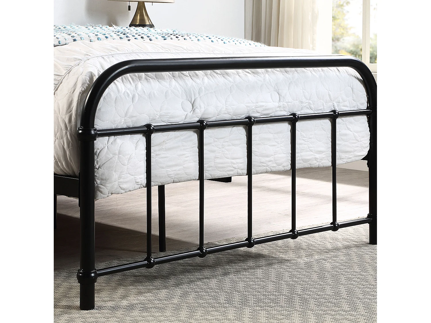 Tewin Vintage Hospital Style Metal Bed Frame w 25cm Deep Pocket Memory Foam Mattress