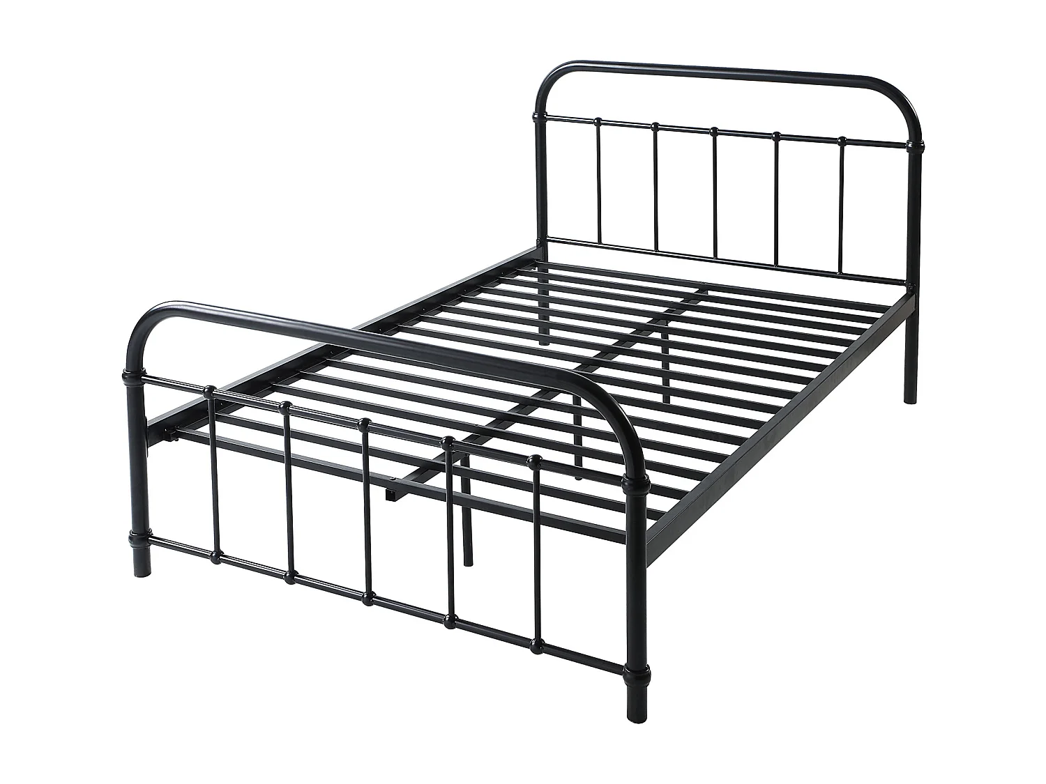 Tewin Vintage Hospital Style Metal Bed Frame w 25cm Deep Pocket Memory Foam Mattress