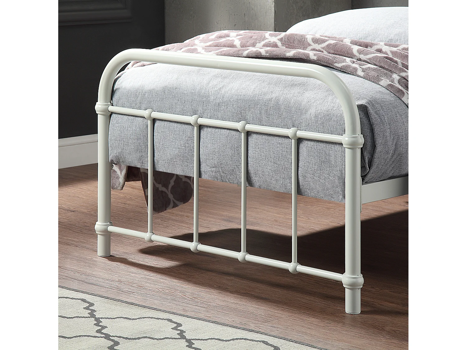 Tewin Vintage Hospital Style Metal Bed Frame w 20cm Deep Pocket Comfort Foam Mattress