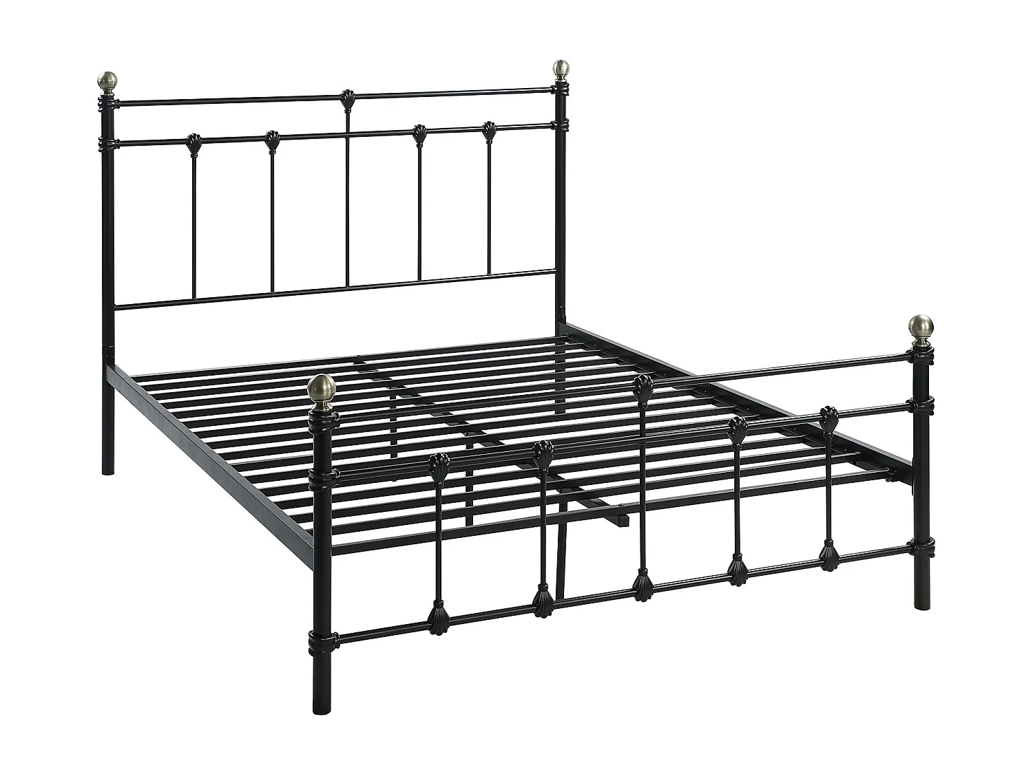 Bayford Traditional Vintage Style Metal Bed Frame w 15cm Comfort Foam Mattress