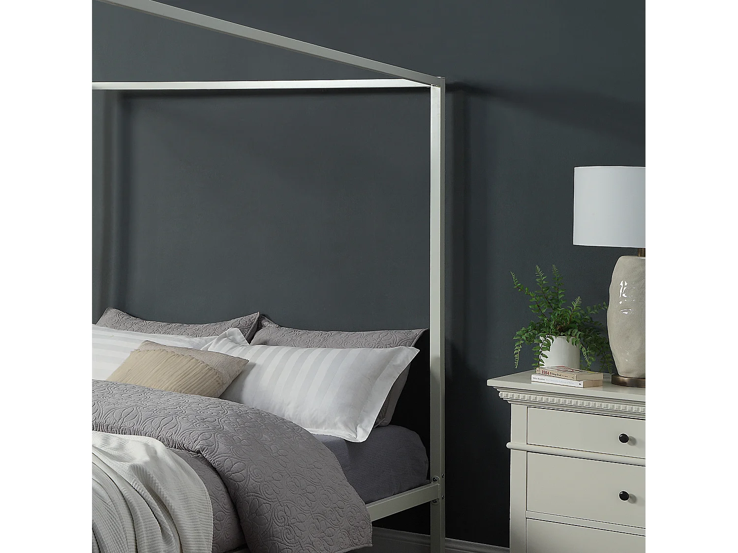 Ashwell Modern Four 4 Poster Metal Bed Frame