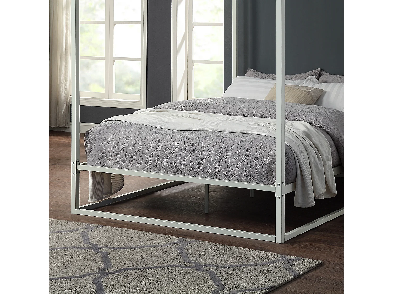 Ashwell Modern Four 4 Poster Metal Bed Frame