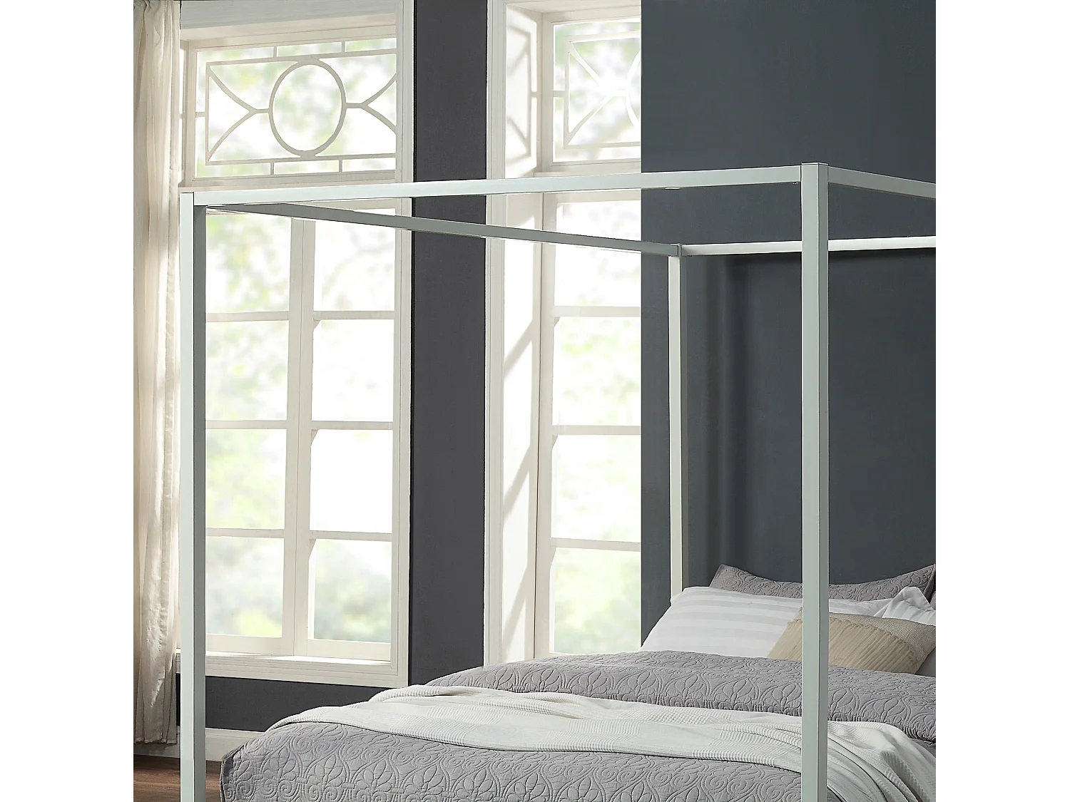 Ashwell Modern Four 4 Poster Metal Bed Frame