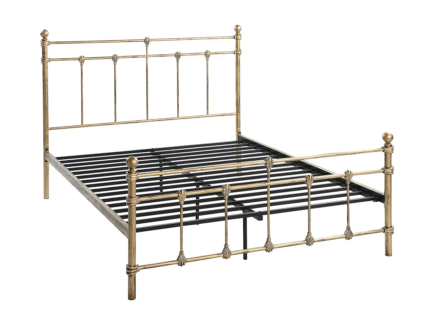 Bayford Traditional Vintage Style Metal Bed Frame w 15cm Comfort Foam Mattress