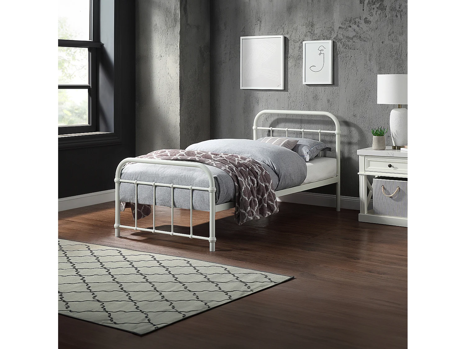 Tewin Vintage Hospital Style Metal Bed Frame