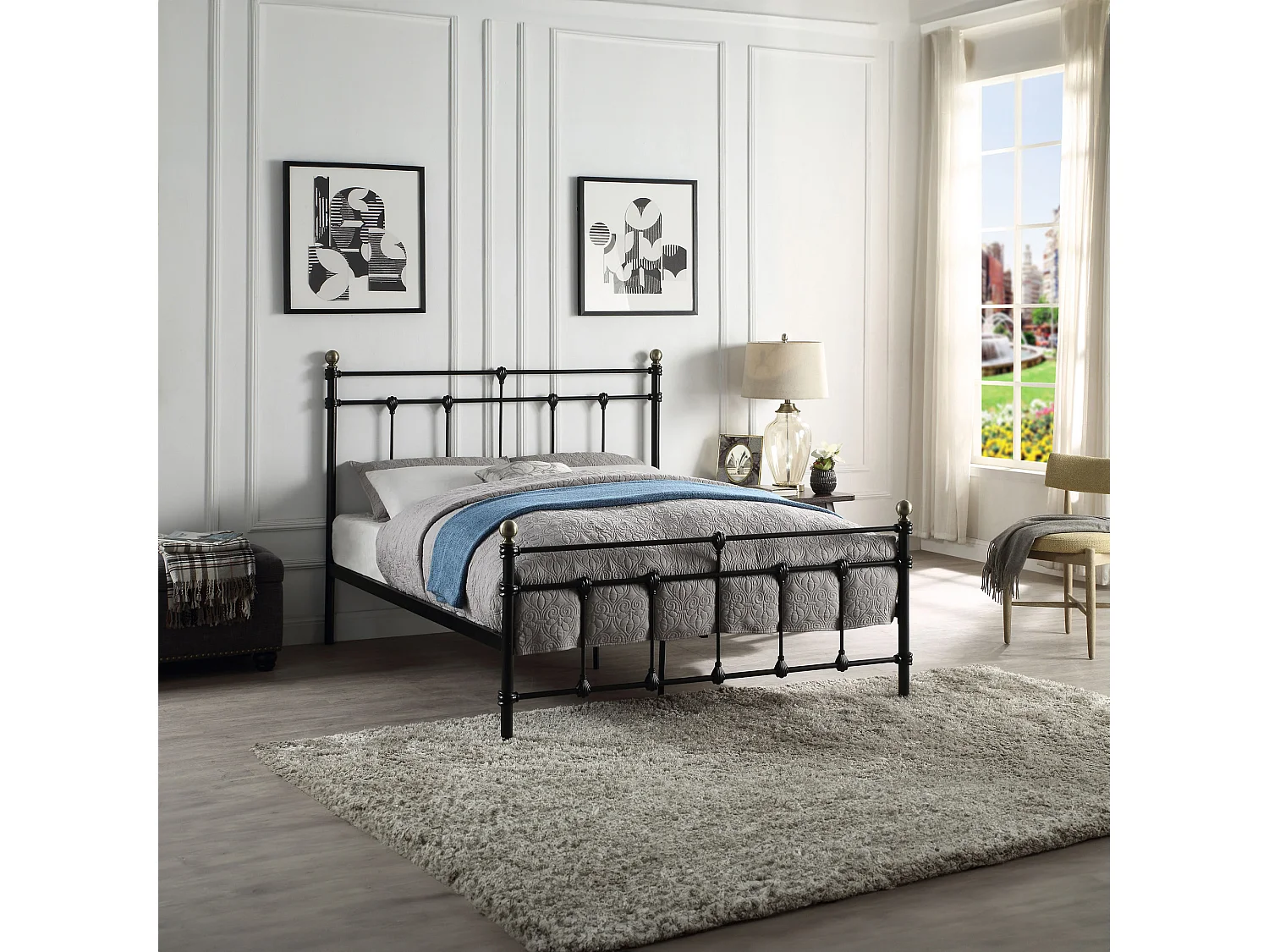 Bayford Traditional Vintage Style Metal Bed Frame