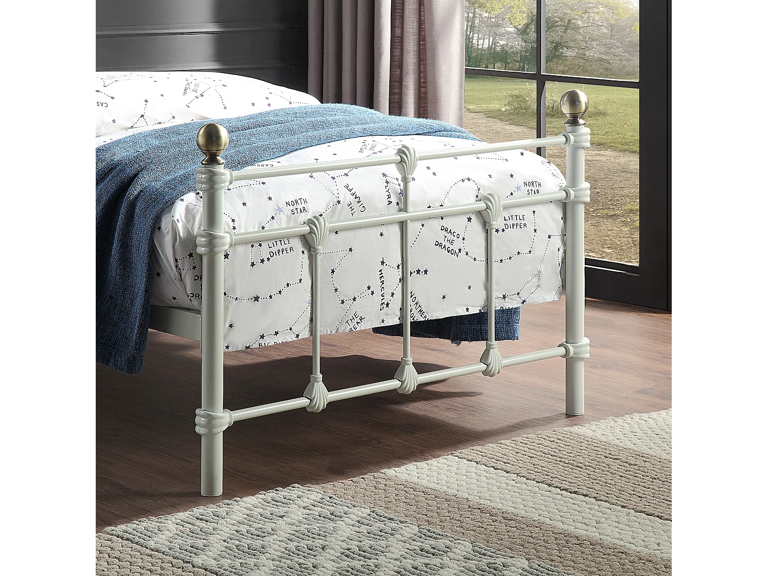 Bayford Traditional Vintage Style Metal Bed Frame w 20cm Deep Pocket Comfort Foam Mattress